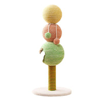 Pet Cat Scratching Post with Sisal Rope and Playful Vegetable Designs