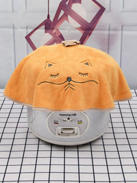 Cartoon Coral Fleece Appliance Dust Cover and Hand Towel for Air Fryers and Rice Cookers