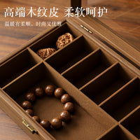 Walnut Grain Multi-Layer Display Storage Box for Walnuts, Bracelets, and Beads