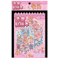 Capybara & Bunny Miniature Scene 3D Coil Notebook with Stickers