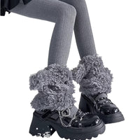 Cute Plush Lamb Wool Dog Ear Lolita Leg Warmers for Women