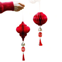 Chinese New Year Honeycomb Lanterns Christmas Tree Ornaments Red Paper Lanterns Small Pendants Mall Decorations