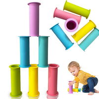 Silicone Stacking Cups Baby Rainbow Nesting Toy Set for Toddlers and Infants