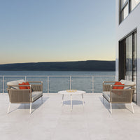 Outdoor Nordic Rope Woven Patio Sofa Set for Balcony Villa Garden