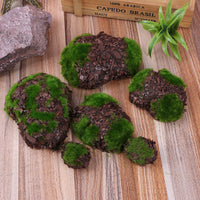 Artificial Flocked Moss Stones for Micro Landscape & Green Wall Decor