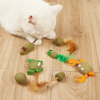 Catnip Chew Toy with Feather and Silvervine for Kittens and Adult Cats