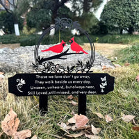 Cardinal Bird Outdoor Cemetery Memorial Stake Rust-Resistant Metal Craft
