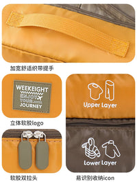 Travel Compression Packing Cubes Double-Layer Luggage Organizer for Clothes Underwear