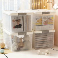 Clear Acrylic Storage Box with Lid, Large Capacity Portable Organizer for Clothes and Home Storage