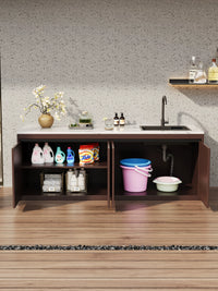Outdoor Patio Rock Slab Aluminum Alloy Cabinet Sink with Integrated Vegetable Washing Basin