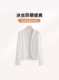 Women's Ice Silk Cardigan Shawl Thin Jacket for Dresses Cheongsam UV Protection