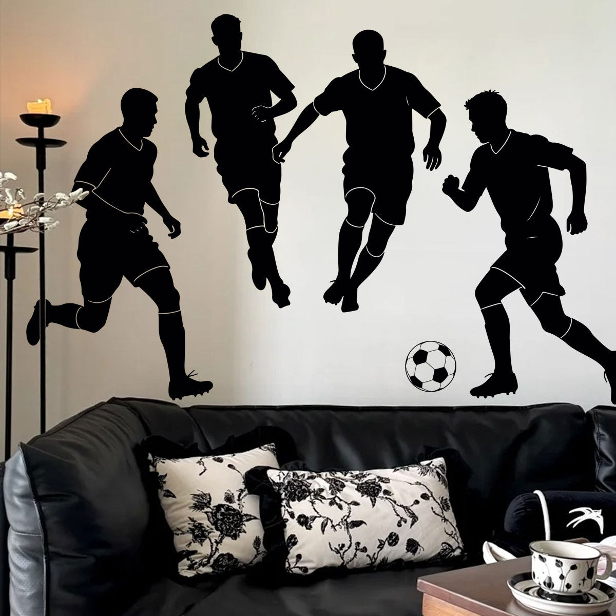 World Cup Football Player Silhouette Window Clings - Static Decals for Event Decoration