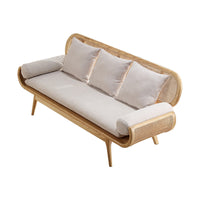 Japanese Style Solid Wood Rattan Sofa Living Room Small Apartment Homestay Sofa Chair Designer Leisure Creative Furniture
