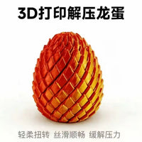 3D Printed Articulated Dragon Egg Fidget Toy with Scale Texture