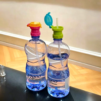 Portable Anti-Choke Mineral Water Bottle Straw Cap with 3-in-1 Converter for Wide Mouth Bottles