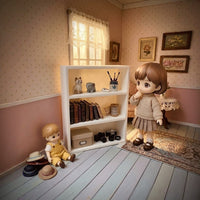 Miniature Dollhouse Bookshelf Model Toy European Style Simulation Bookcase Ornament