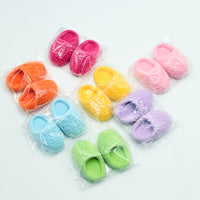 Dollhouse Miniature Flocked Cotton Slippers for OB11 Dolls