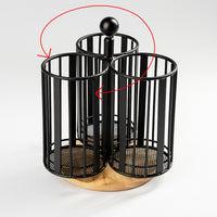 Multi-functional Kitchen Utensil Holder with Rotating Drainer for Knives, Chopsticks, and Cutlery