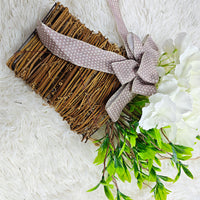 Artificial Hydrangea Wreath Basket for Front Door Decor, Spring Floral Hanging Basket