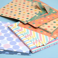 15cm Square Printed Striped Polka Dot Series Colored Origami Paper for Kids' Handicrafts and Paper Cutting