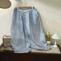 Women's Linen Cotton High-Waisted Wide-Leg Bloomers