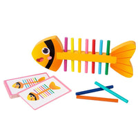 Wooden Fishbone Color Sorting Puzzle for Kids, Montessori Educational Toy for Fine Motor Skills & Early Learning