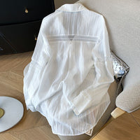 Women's Loose Summer Lace Hollow Out Blouse Thin Sun Protection Shirt