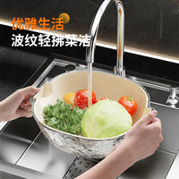 Double-Layer Kitchen Drain Basket for Washing Vegetables and Fruits