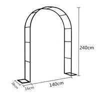 Metal Garden Arch for Climbing Plants, Rose Arbor Trellis with Base, Outdoor Grape Pergola Support