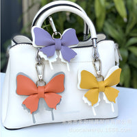 Colorful Butterfly Leather Bag Charm with Rope