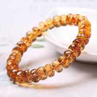Natural Citrine Faceted Rondelle Bead Bracelet
