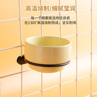 Ceramic Bird Feeder Bowl for Parrots, Anti-Bite, Spill-Proof, Hanging Design