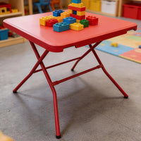 Portable 58cm Square Folding Table for Kids, Indoor/Outdoor Use, E0 Grade Plastic