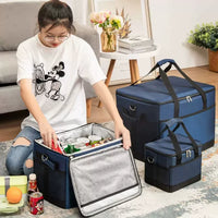 Portable Insulated Cooler Bag for Car and Outdoor Use - Food Storage and Lunch Box