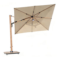 Outdoor Solar LED Patio Umbrella with Aluminum Pole for Garden Balcony