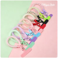 Colorful Coiled Lanyard Keychain for Phones and Bags, Anti-Loss Elastic Spring Rope with Clip