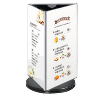 Rotating Acrylic Table Sign Holder for Menus and Price Lists