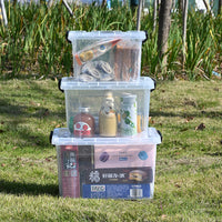 Large Capacity Clear Plastic Storage Box with Lid and Handle for Clothes and Snacks