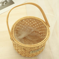 Handwoven Wicker Storage Basket with Handle for Gifts and Home Decor