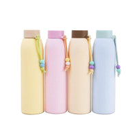 Double-Walled Glass and Plastic Insulated Portable Travel Mug with Anti-Scald Design for Students