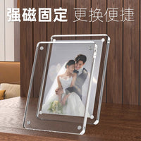 Acrylic Magnetic Photo Frame Clear Double-Sided Display for Photos Certificates Awards