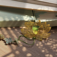 Classical Lotus Metal Hollow Bookmark with Tassel, Exquisite Gift for Students and Business
