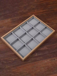 Vintage Large Capacity Wood Grain Jewelry Display Tray for Glasses and Accessories