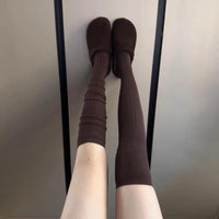 Ginger Heating Wool Over-the-Knee Socks for Women, Thickened Thermal Thigh-High Stockings