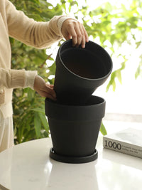 Classic Terracotta Planter Pot with Tray for Indoor Plants