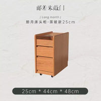 Cherry Wood Smart Nightstand with Wireless Charging, Solid Wood Bedside Table with Storage for Small Spaces