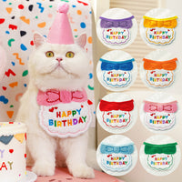 Pet Birthday Bandana Bib and Hat Set for Dogs and Cats