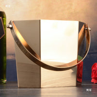 Stainless Steel Ice Bucket with Lid and Tongs for KTV Bar Champagne Wine Beer