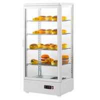 Commercial Heated Display Cabinet for Milk, Beverages, and Cooked Food with Transparent Glass