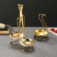 Stainless Steel Ladle Rest and Ceramic Bowl Set for Hot Pot and Soup